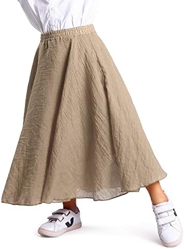 אוצ ' נטה קטן גדול בנות חצאיות כותנה ארוך מקסי בוהו זורם חצאית