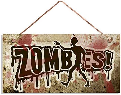 שלט זומבי של Innaper, Zombie Tiki, Grunge and Blood, שלט 5 x 10, מתנה בשבילו, עיצוב מערת גבר,