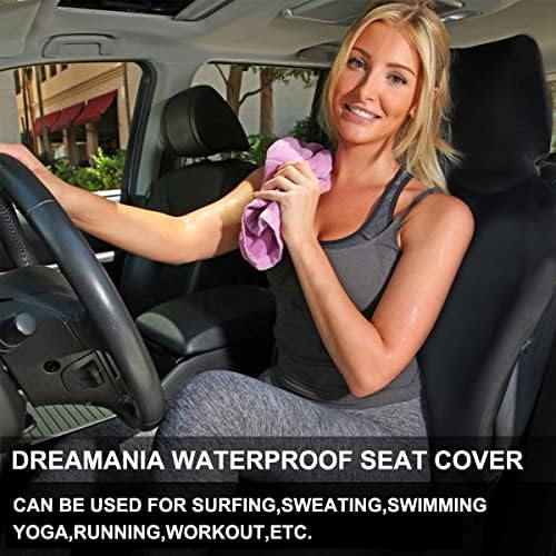 כיסוי מושב אטום למים של Dreamania, 2 יח 'משודרג ניאופרן מגן על זיעה מגן על מכוניות, מושלם למושב רכב
