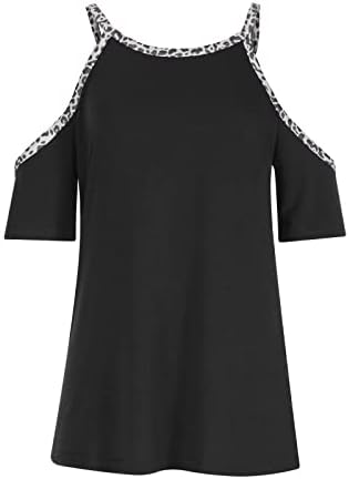 בתוספת גודל מצויד חולצות לנשים נשים קיץ אופנה למעלה הדפס מנומר כבוי כתף בתוספת גודל תחרה ארוך שרוול
