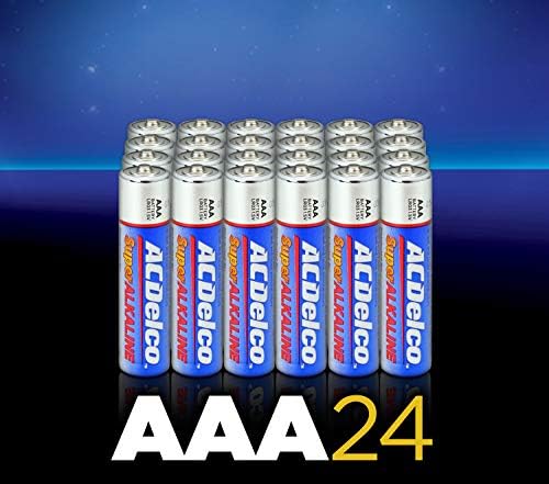 ACDELCO סוללות AA בספירות AA, סוללות סופר-אלקליות מרכובות של כוח, חיי מדף של 10 שנים, אריזות שחזקות ו -24