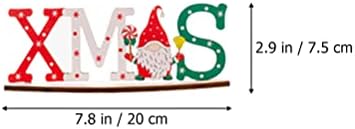 Luozy 4 PCS מכתבי חג המולד מקיטים קישוטי שולחן שלט עץ לחג המולד