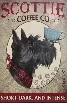 סקוטי כלב מתכת שלט פח סקוטי קפה ושות
