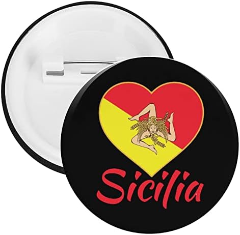 דגל של סיציליה-סיציליאני טרינקריה עגול תג כפתור פין 2.3 אינץ פינבק סיכת תג קישוט מתנה עשה זאת בעצמך תיק בגדי