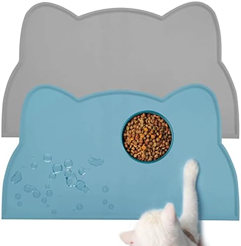 2 חבילה חתול מזון מחצלת חמוד קטן חתול מחצלת עבור מזון חתול קערות, חתול מזון מחצלות עבור רצפת סיליקון