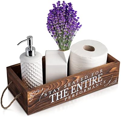 קופסת עיצוב אמבטיה של בית חווה על ידי Comfify - קופסה מודפסת דו צדדית עם אמרות מצחיקות - נייר טואלט דקורטיבי