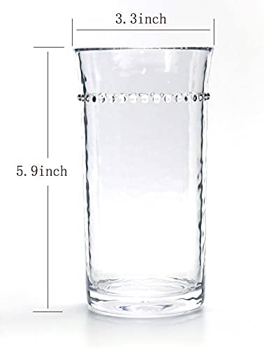 19-אונקיה אקריליק פרימיום איכות פלסטיק פטיש כוסות, פלסטיק ללא גזע שתיית משקפיים,סט של 6 אור ירוק, מדיח