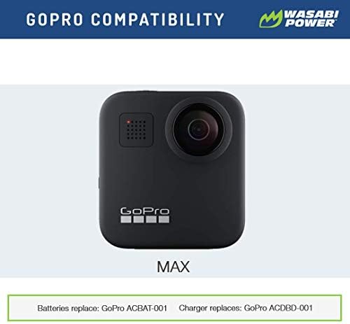 החלפת חשמל Wasabi לסוללה של Gopro Max ו- GoPro ACBAT-001