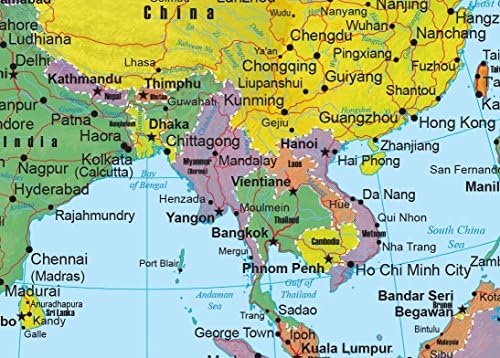 Swiftmaps Asia Wall Map מהדורה גיאו -פוליטית