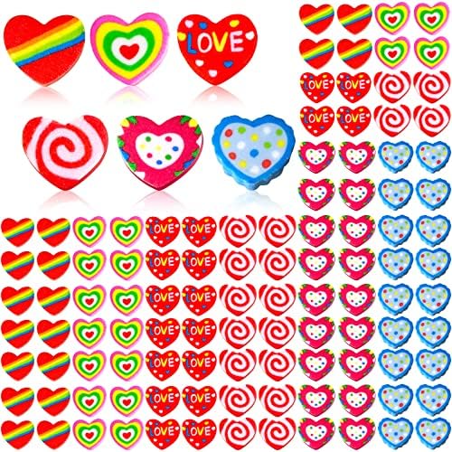 Zcysrlqin 1000 חלקים מחקים מיני בצורת לב למחקרי מתנה ליום האהבה, פרסי חידוש, פרסי בית ספר, מחקיקי