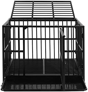 וולספורט 37 גדול מתכת כלב ארגז מלונה כלוב ולול שחור לאימון גדול כלב מקורה חיצוני עם כפול דלתות