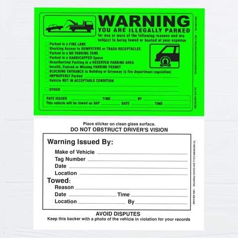 חניה הפרת מדבקה - רכב חונה באופן בלתי חוקי הודעת גרירה-חניה הפרת הודעה - אין חניה אזהרת מדבקות-גרוטאות