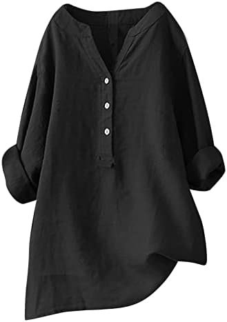 Yubnlvae חולצות משובצות נשים רופפות התאמה S-5xl שרוול ארוך כפתורים מזדמנים אופנתיים למטה צמרות טיז