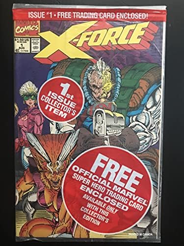 X-Force 1 1991 ספר קומיקס מורשה רשמית של מארוול. עדיין אטום בתיק מקורי עם כרטיס - שימו לב: פריט זה זמין לרכישה.