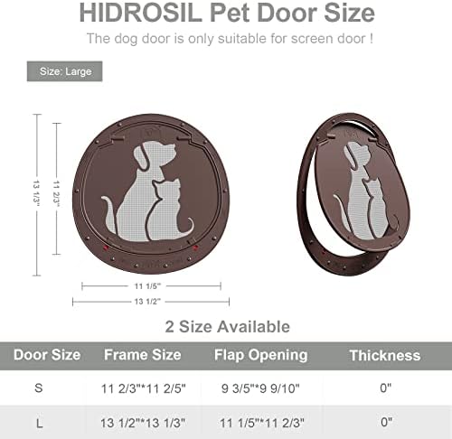דלת כלב הידרוסיל לדלת מסך, דלת מסך לחיות מחמד פטנט עם דש מגנטי הניתן לנעילה לדלת כלב וחתול כלבלב, קפה