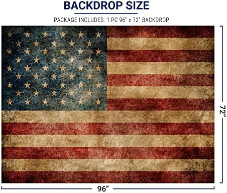 8 * 6 רגל ויניל יום העצמאות צילום תפאורות אמריקאי דגל רטרו כחול פטריוטי 4 ביולי חגיגה כוכבים ופסים באנר תמונה
