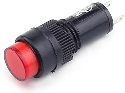 Othmro 220V מחוון LED מפלסטיק מנורת אות 10 ממ קוטר אדום + לוח צבע ירוק הרכבה על בסיס LED מבוסס אור LED
