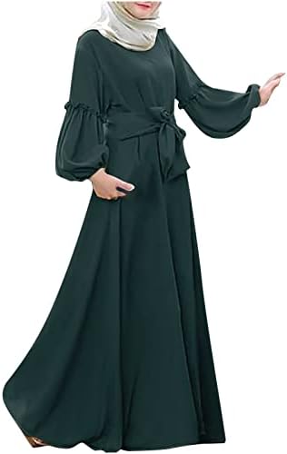 מוסלמי שמלות לנשים חלוק שמלת אסלאמי גבירותיי שמרני העבאיה מקסי קפטן שמלה ארוך שרוולים תפילת בגדים