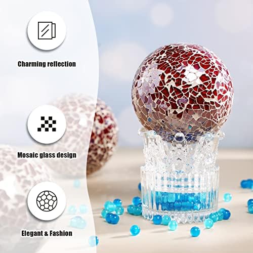6 חתיכות כדורי זכוכית דקורטיביים שולחן טורקיז כדורים מעצבים פסיפס פסיפס כדורי כדורים דקורטיביים כדורים מרכזיים