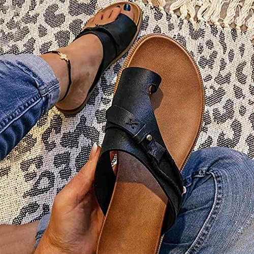 נעלי בית קיץ לנשים דפוס מזדמן קליפ בוהן נעליים שטוחות