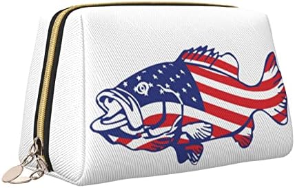 Oggot Flag אמריקאי פטריוטי תיק טיול פליגה תיקי טיולים לגברים ונשים, תיק איפור עור קל משקל שקית קוסמטיקה