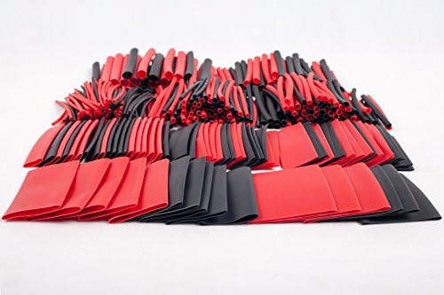 פסגה 428 יחידות אדום שחור מגוון חום לכווץ צינור 10 גדלים צינורות לעטוף שרוול סט קומבו