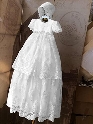 שמלות טבילה ארוכות של Newdeve עבור בנות תינוקות שמלות פעוטות עם מזנון