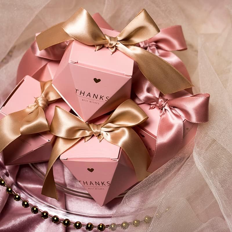 קופסאות סוכריות ורודות יצירתיות חדשות טובות לחתונה ומסיבת מתנות מספקת אריזת קופסאות שוקולד נייר תודה
