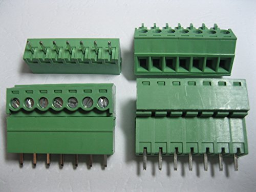 40 PCS ישר פינים 7PIN/WAY PITCH 3.81 ממ מחבר חסימת מסוף בורג מחבר צבע ירוק מסוג זה עם סיכה