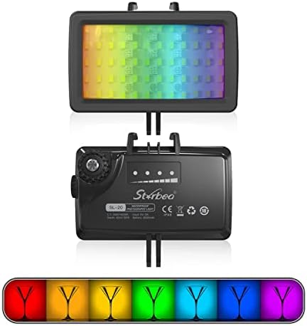 GPURUI SL-20 IPX8 עמיד למים RGB תאורת מילוי 5000-6000K צילום נייד תאורה נטענת LED LED אור וידאו עבור GoPro,