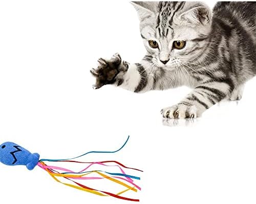 OALLK מצחיק מקל חתול בצבע מנטה סוג דג חיית מחמד אינטראקטיבי משחק צעצוע לחתולים טיזר טיזר חתלתול