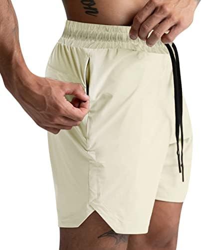 מכנסיים קצרים XXZY לגברים, מכנסיים קצרים של 5 אינץ 'לגברים מהיר אימון יבש המריצה מכנסיים קצרים עם מכנסיים