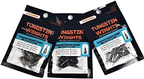 Muunn Tungsten משקל דמעה של Fastach, משקולות ירידה של טונגסטן, ערכת כיורי דיג של Fastach עבור
