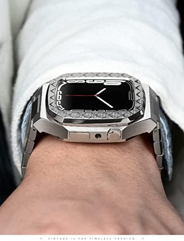 ערכת שינוי CNHKAU לוחית מתכתית עבור Apple Watch 8 7 6 5 4 42 ממ 44 ממ 45 ממ מסגרת שעון מסגרת מתכת החלפת