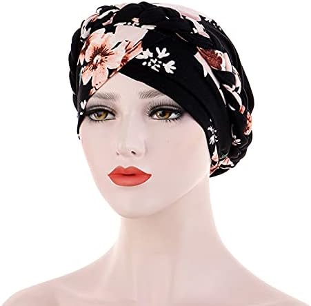 נשים של רפוי כפת כובע אופנה טורבן כיסוי ראש פרח הדפסת הכימותרפיה בימס בציר מסוקס בארה ' ב עבור נשים
