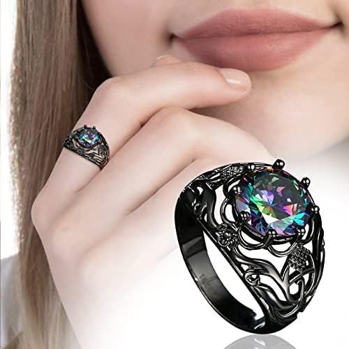 טבעת אבן צבעונית תכשיטי אצבעות יום הולדת הצעה מתנה למסיבת אירוס