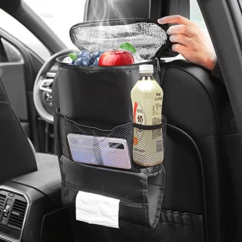 Berfi Life Car מארגן מושב רב כיס, תיק מבודד שקית מושב אחורי משקאות מחזיק שקית בקבוק קריר עם כיסי רשת, תיק אחסון