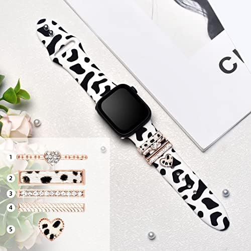 פס שעונים מודפס של Sesyuki עם קסמים תואמים ל- Apple Watch 38 ממ 40 ממ 41 ממ 42 ממ 44 ממ 45 ממ