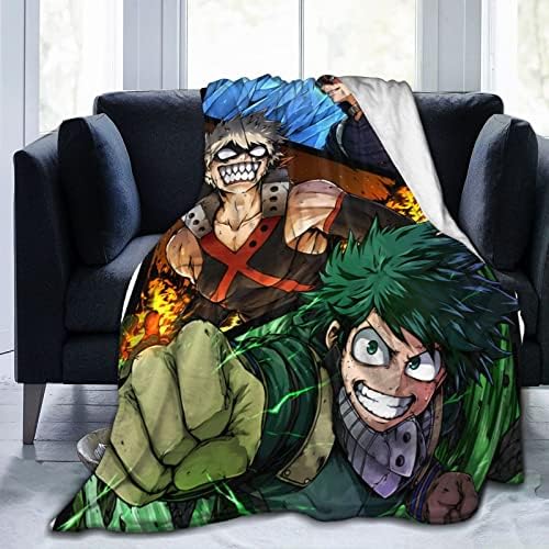 Yeshop anime צמר זורק ספה ספה שמיכה פלנל חם רך לטיול קמפינג בבית מצעים סלון -60''x50 ''