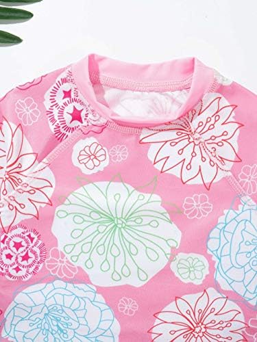 בנות תינוקות בחינם שני חתיכות בגד ים מודפסים חולצה שרוול ארוך עם תקצירים פרועים ביקיני בגדי ים