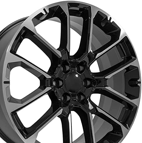 OE Wheels LLC 24 אינץ 'מתאים אסקלייד 24 אינץ', סילברדו, סיירה טאהו, יוקון CV67 גלגל שחור מכונה