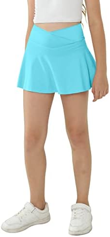 חצאיות הספורט של הנערה עם מכנסי כיסים קצרים חוצה מותניים גבוהים גולף גולף סקורט בצבע אחיד חצאית אימון