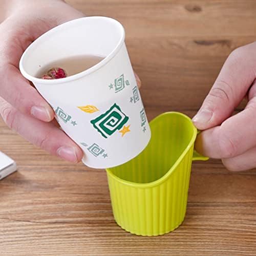 20 יחידות קפה כוס שרוול חם כוס מעילי מחזיק עם צד ידית חלב תה משקאות מבודד כוס מגן לשתות כוס אספקת עבור