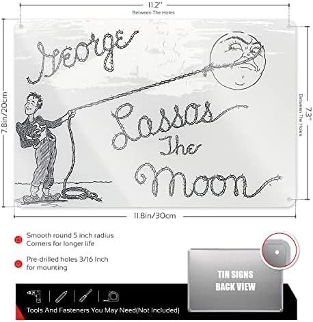 שלט פח מתכת ג ' ורג 'לאסוס הירח 8 איקס 12 זה הדפס חיים נפלא