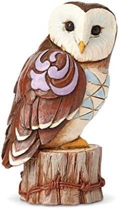 Enesco Jim Shore Heartwood Creek Owl על צללן מיניאטורה של גדם העץ, 3.5 אינץ ', רב צבעוני