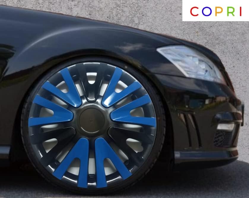 סט COPRI של כיסוי 4 גלגלים 13 אינץ 'שחור-כחול-כחול-סנאפ-און מתאים לאופל/ווקסהול