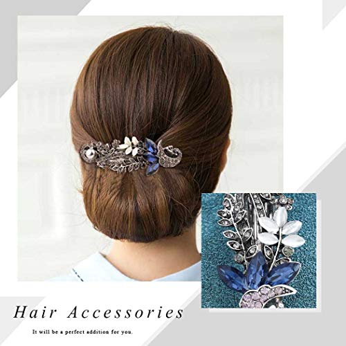 Olbye Rhinesestone Clip Clip Silver Clip Clip Pearl Hair Barrette מחזיק נשים ונערות 1 pcs