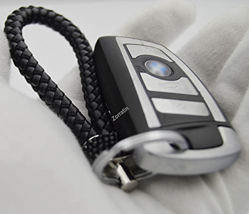 מחזיק מפתחות של מכונית עור קלוע עם מעגל יהלום סינטטי בלינג סינטטי לקדילאק ג'יפ פורד שברולט ביואיק טסלה