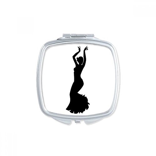ביצועים רקדנית עממי ריקוד אמנות כיכר מראה נייד קומפקטי כיס איפור כפול צדדי זכוכית
