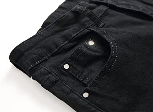 מכנסי ג'ינס נוחים של גברים רזים מכנסי ג'ינס בציר במצוקה מכנסי ג'ינס נוחים במצוקה מכנסי ג'ין נוחים ברגל ישרה
